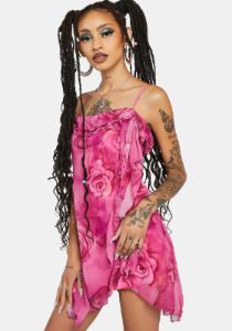 Chiffon Ruffle Mini Dress sold by Dolls Kill