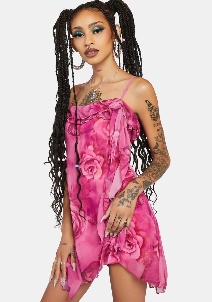 Chiffon Ruffle Mini Dress sold by Dolls Kill product image thumbnail 2