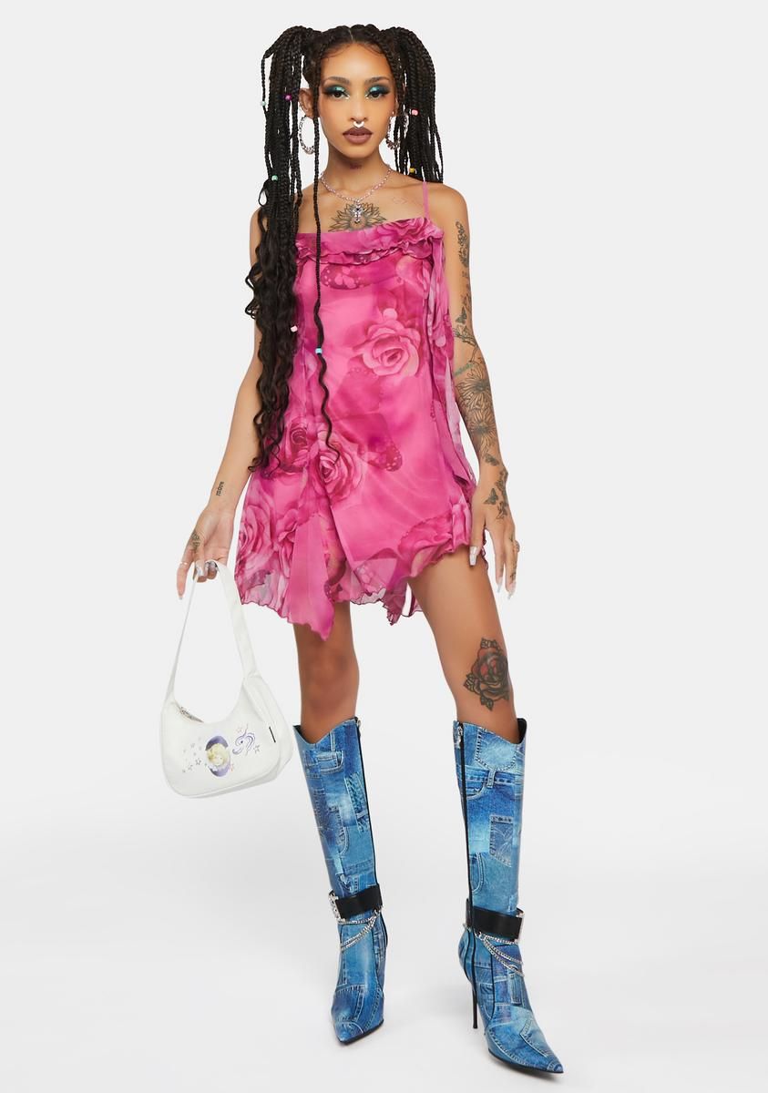 Chiffon Ruffle Mini Dress sold by Dolls Kill product image thumbnail 3