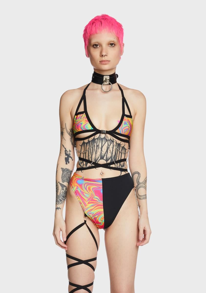 All The Glow Cage Chain Top sold by Dolls Kill