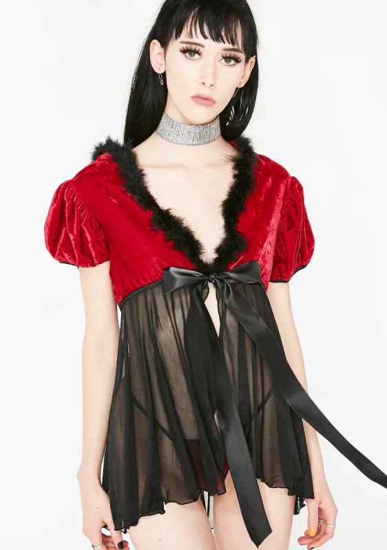 Naughty List Velvet Set sold by Dolls Kill