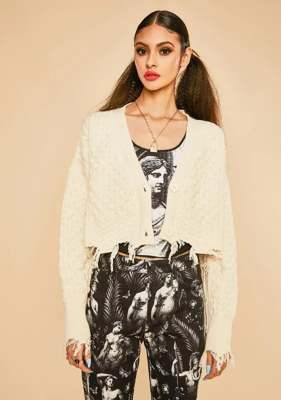 Dysphoric Daze Cropped Cardigan sold by Dolls Kill