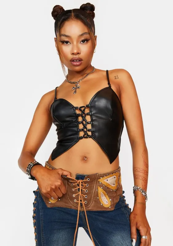 Hot Best Friend Lace Up Crop Top sold by Dolls Kill