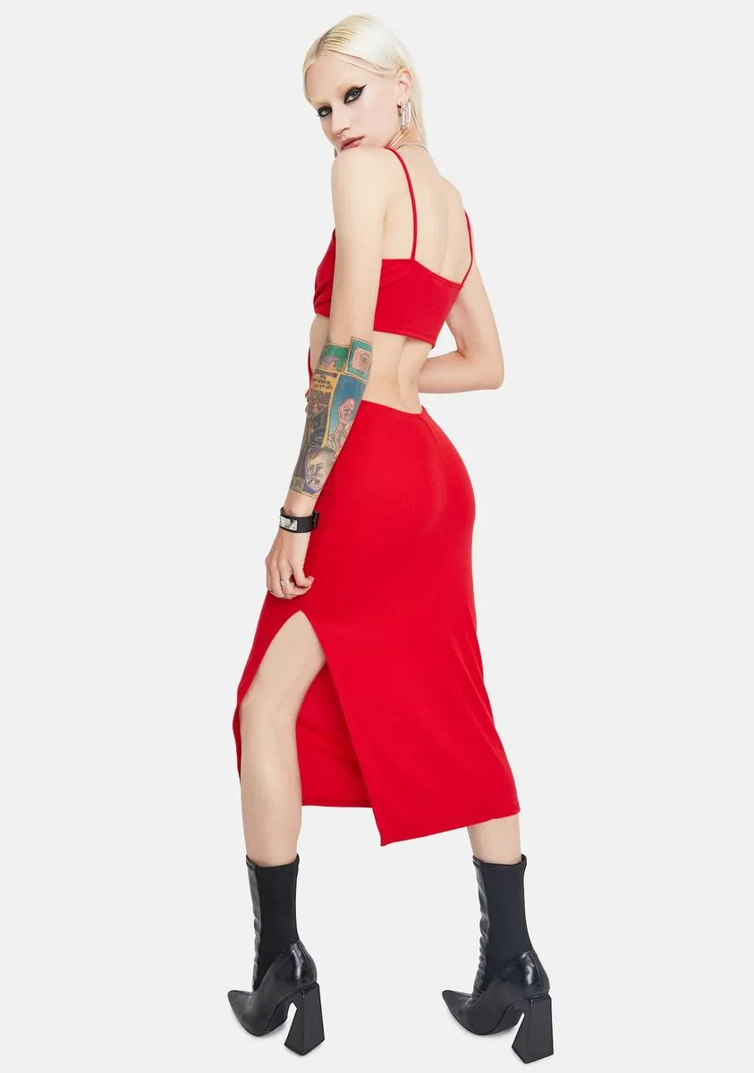 Crimson Always Original Cut Out Midi Dress sold by Dolls Kill product image thumbnail 4