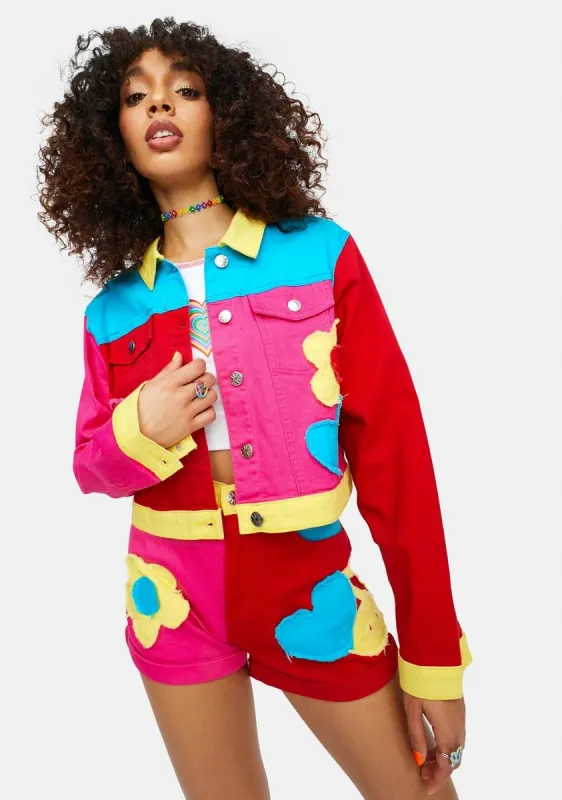 Free Luv Nation Colorblock Applique Twill Jacket sold by Dolls Kill