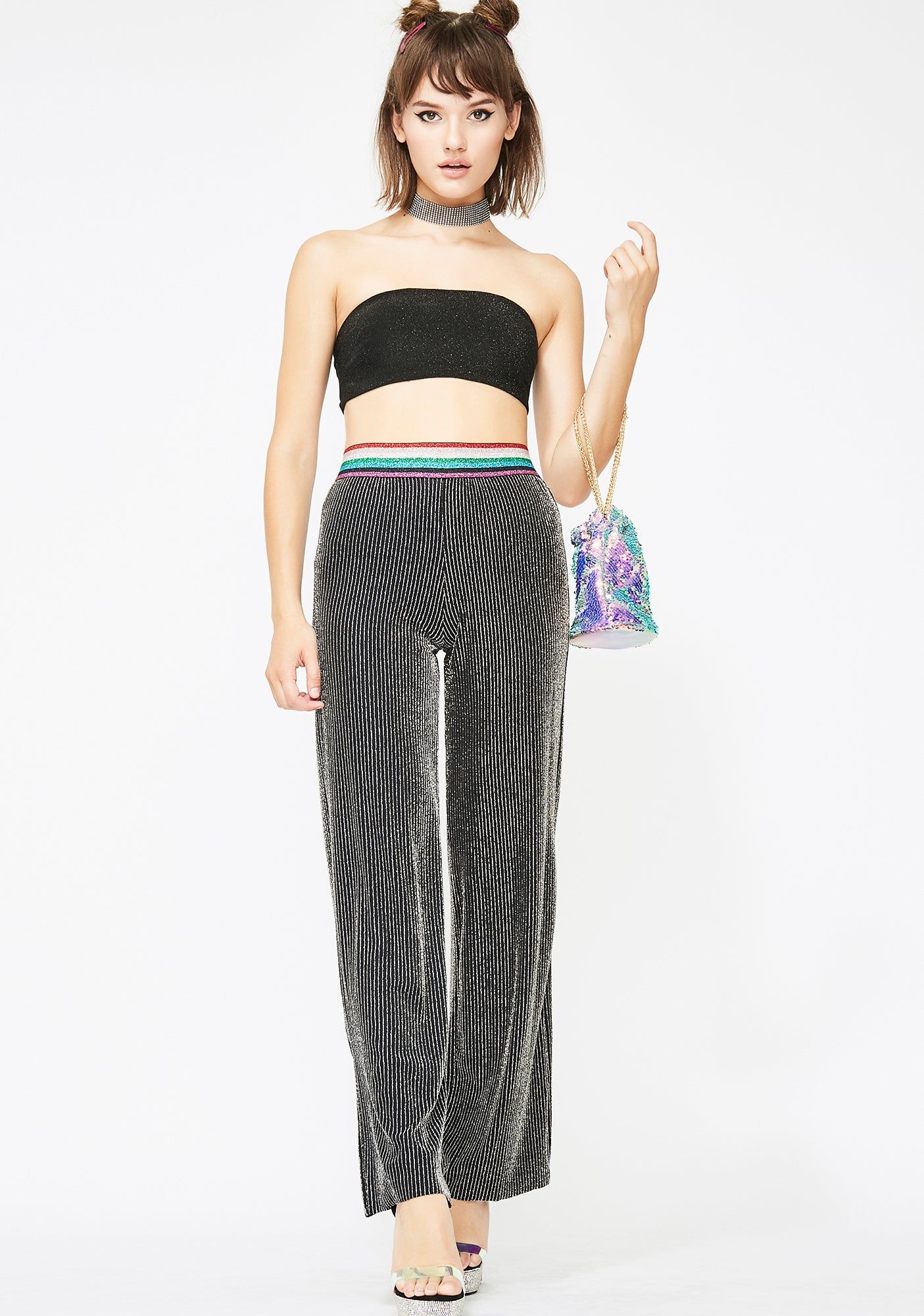 Miss Sparkle Striped Pants sold by Dolls Kill product image thumbnail 2