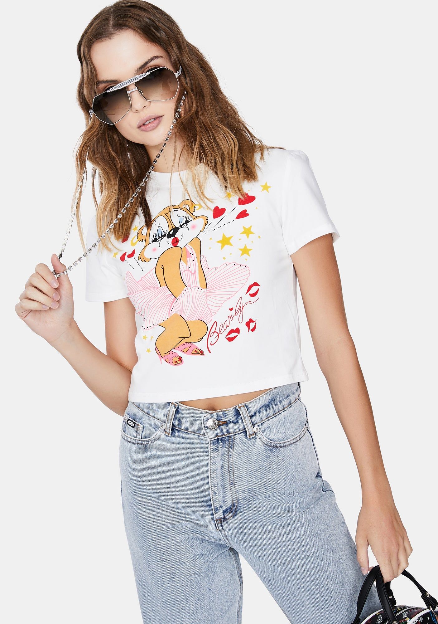 Bearlyn Crop Baby Tee sold by Dolls Kill