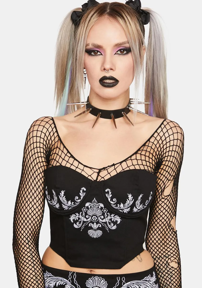 At The Gates Bustier Top sold by Dolls Kill