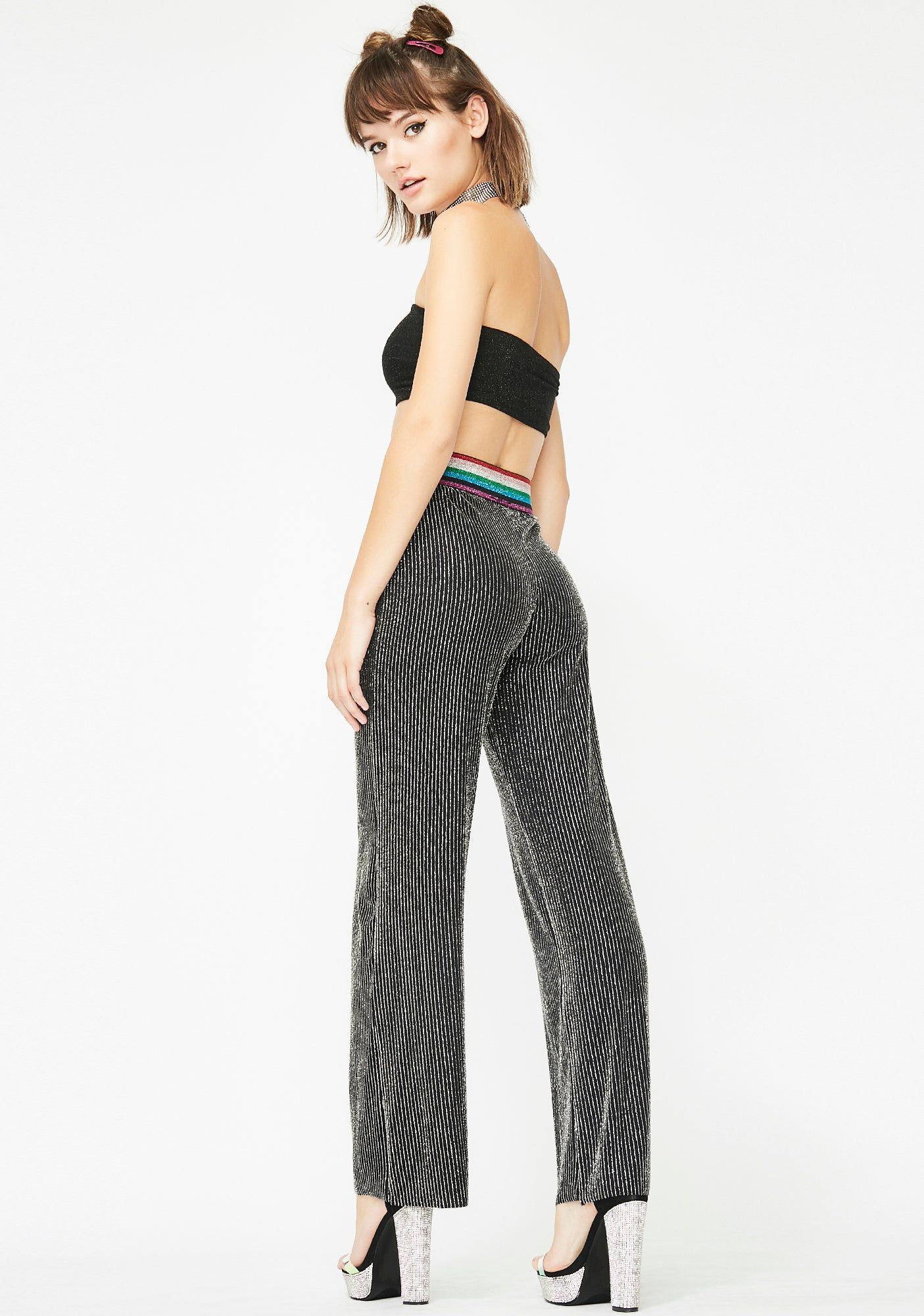 Miss Sparkle Striped Pants sold by Dolls Kill product image thumbnail 4