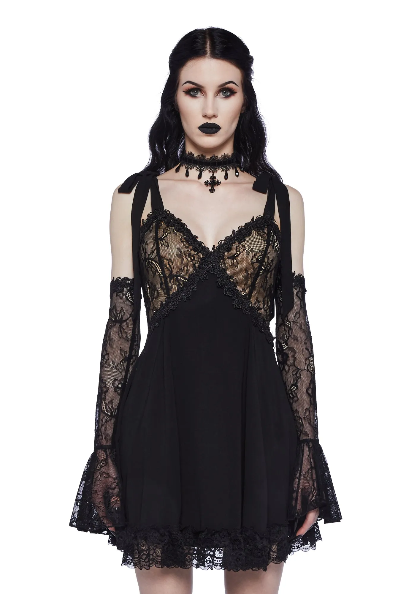 Devil's Delight Mini Lace Dress sold by Dolls Kill