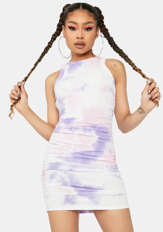 Magic Decision Made High Neck Tie Dye Mini Dress sold by Dolls Kill