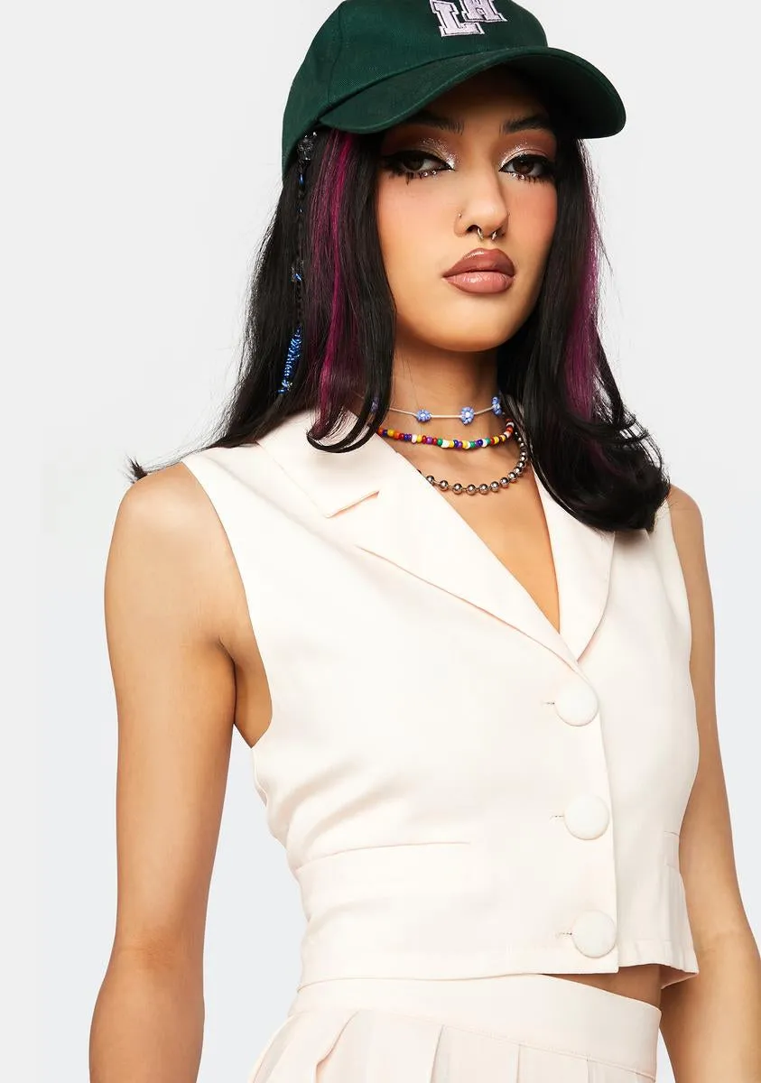 Cream Boxy Waistcoat sold by Dolls Kill product image thumbnail 2