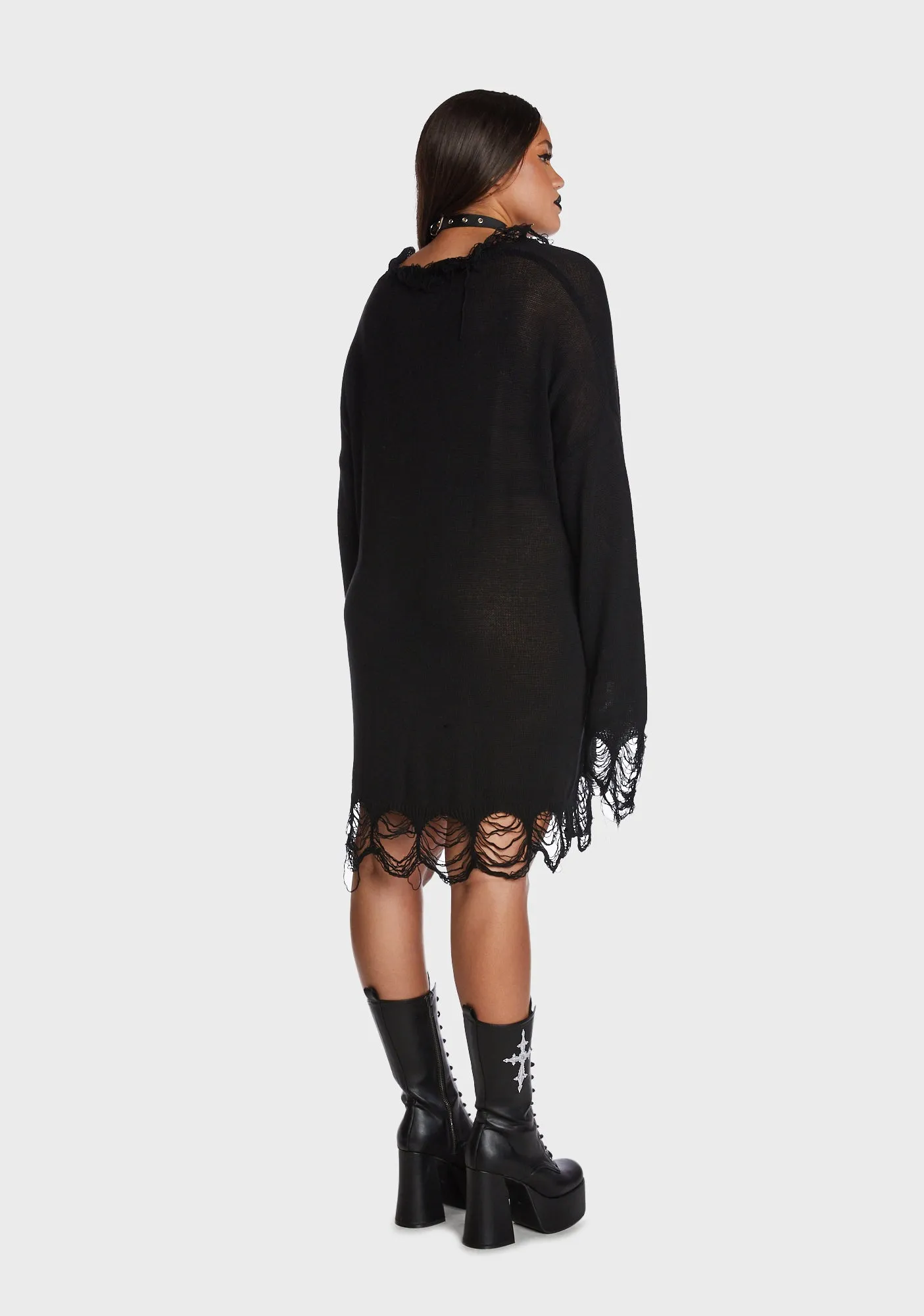 Plus Winged Defeat Oversized Sweater sold by Dolls Kill product image thumbnail 4