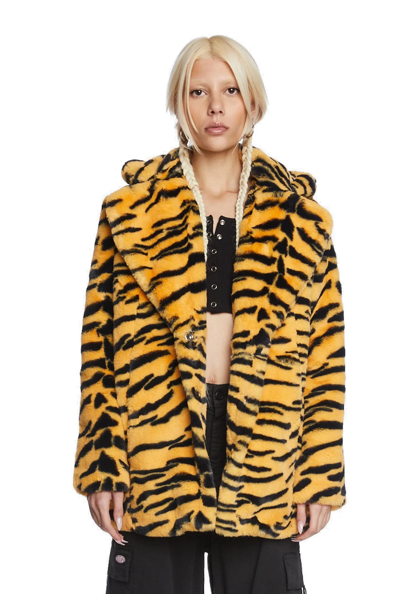 Tiger Hendrix Faux Fur Coat sold by Dolls Kill
