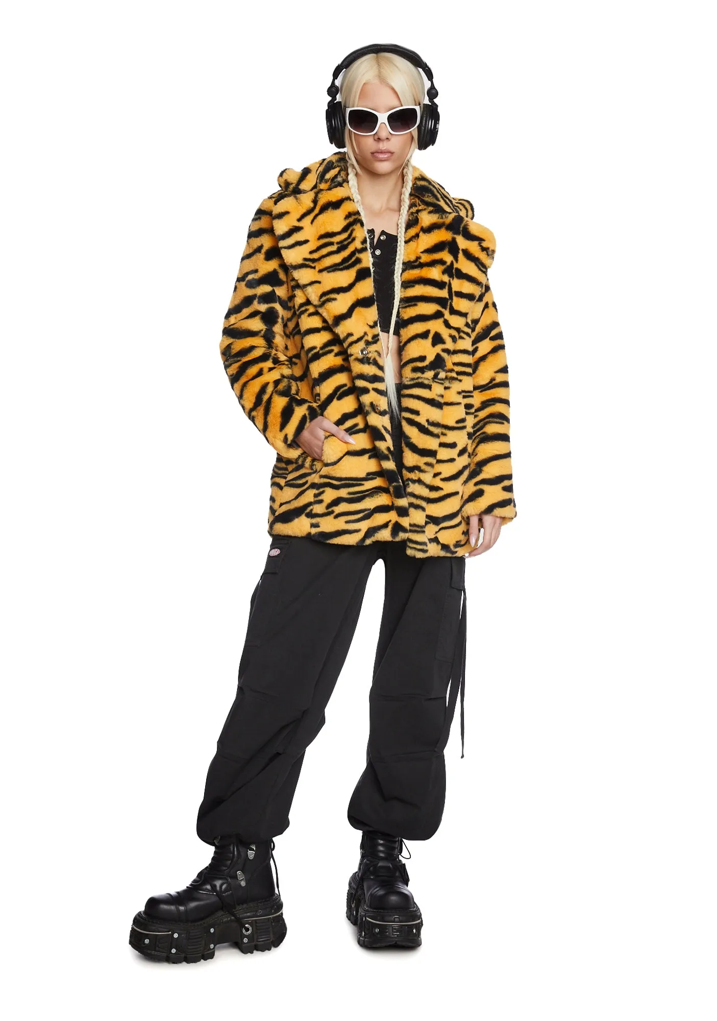 Tiger Hendrix Faux Fur Coat sold by Dolls Kill product image thumbnail 2