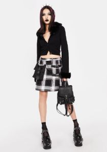 Nancy Pink Tartan Mini Skirt sold by Dolls Kill