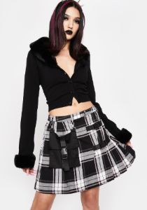 Nancy Pink Tartan Mini Skirt sold by Dolls Kill