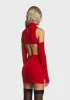 Red Cut Out Mini Dress With Gloves sold by Dolls Kill