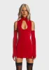 Red Cut Out Mini Dress With Gloves sold by Dolls Kill