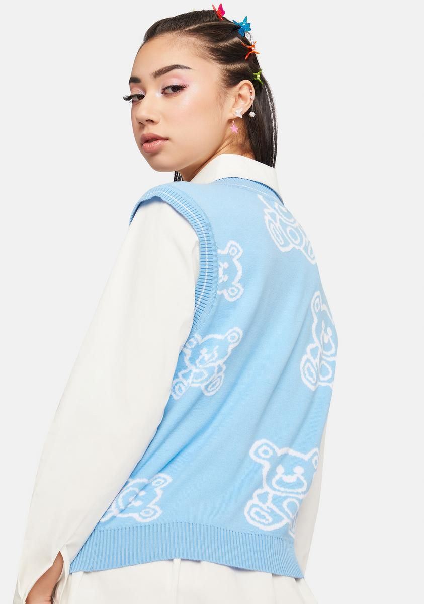 Aqua Hug Me Sweater Vest sold by Dolls Kill product image thumbnail 4