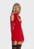 Red Cut Out Mini Dress With Gloves sold by Dolls Kill