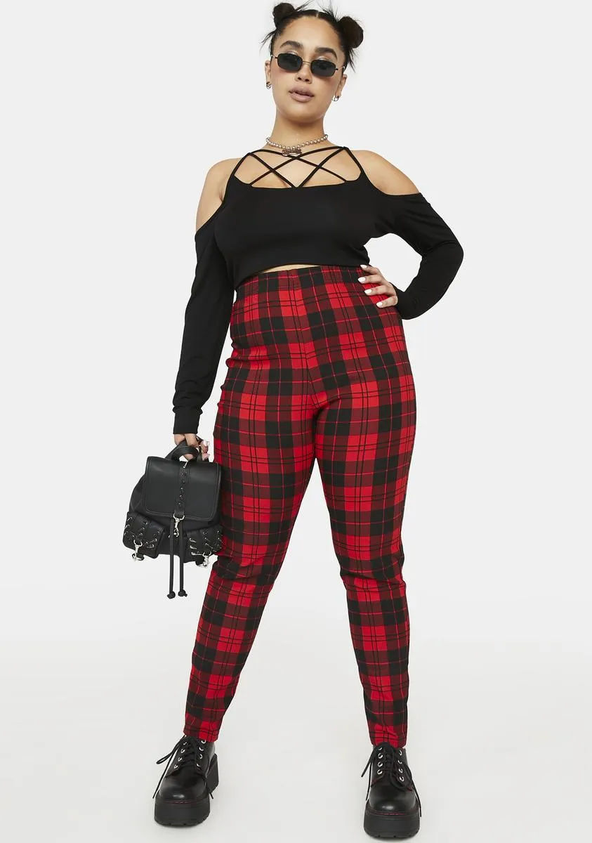 Plus Blazed School Days Plaid Leggings sold by Dolls Kill product image thumbnail 4