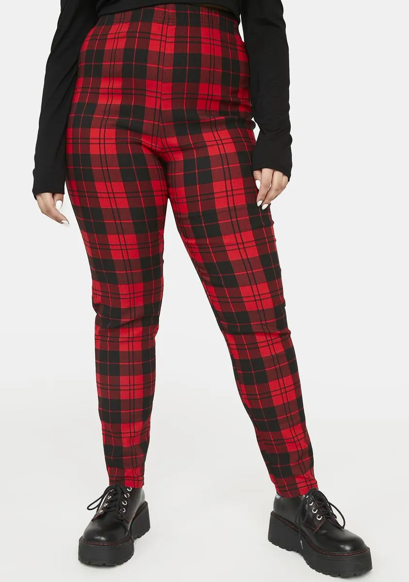 Plus Blazed School Days Plaid Leggings sold by Dolls Kill