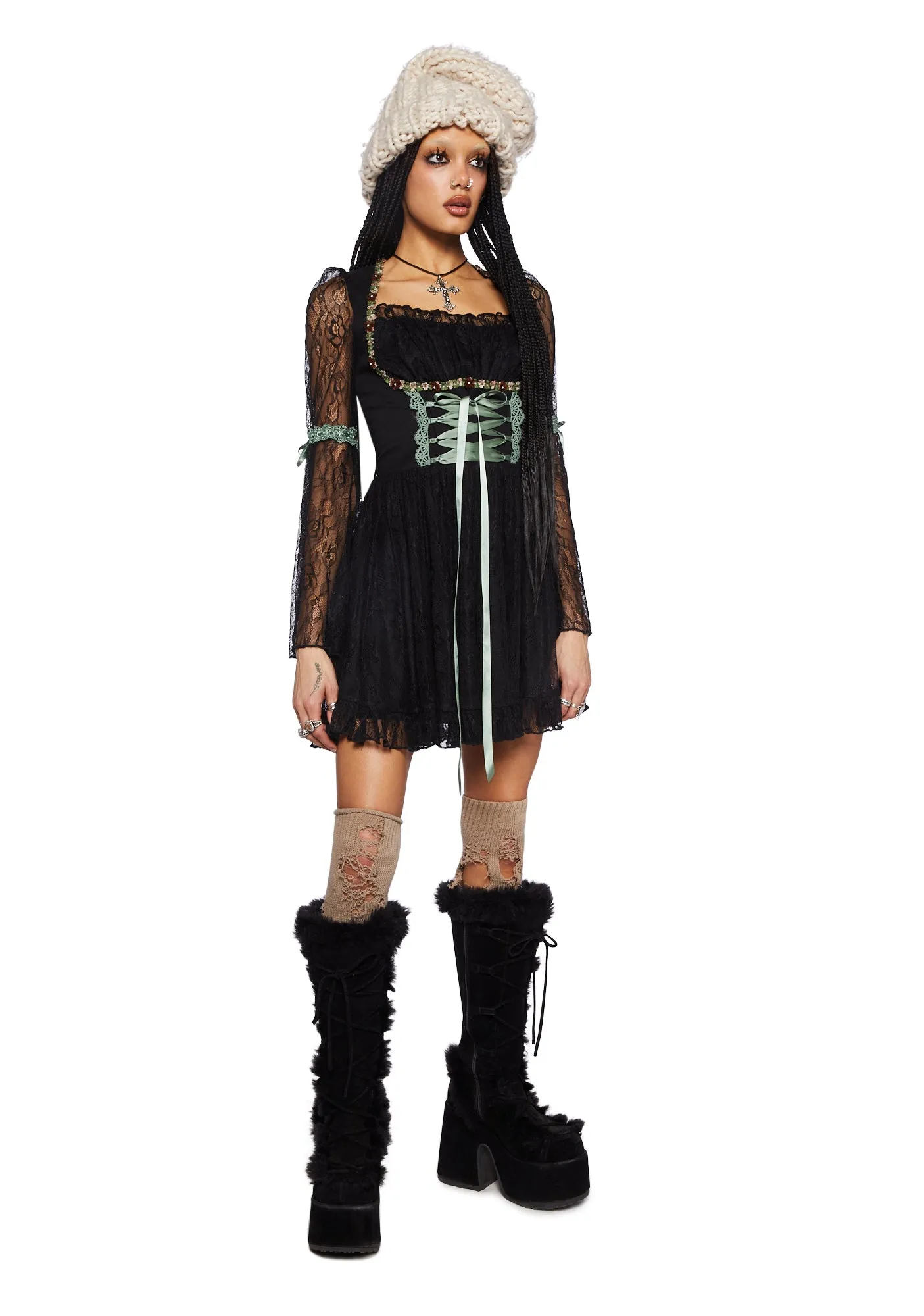 Myths N' Legends Mini Dress - Black Lace | Parallel