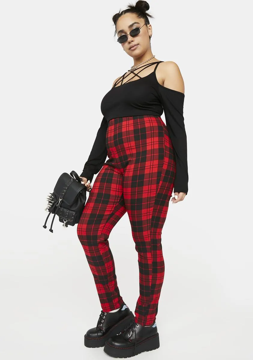 Plus Blazed School Days Plaid Leggings sold by Dolls Kill product image thumbnail 2