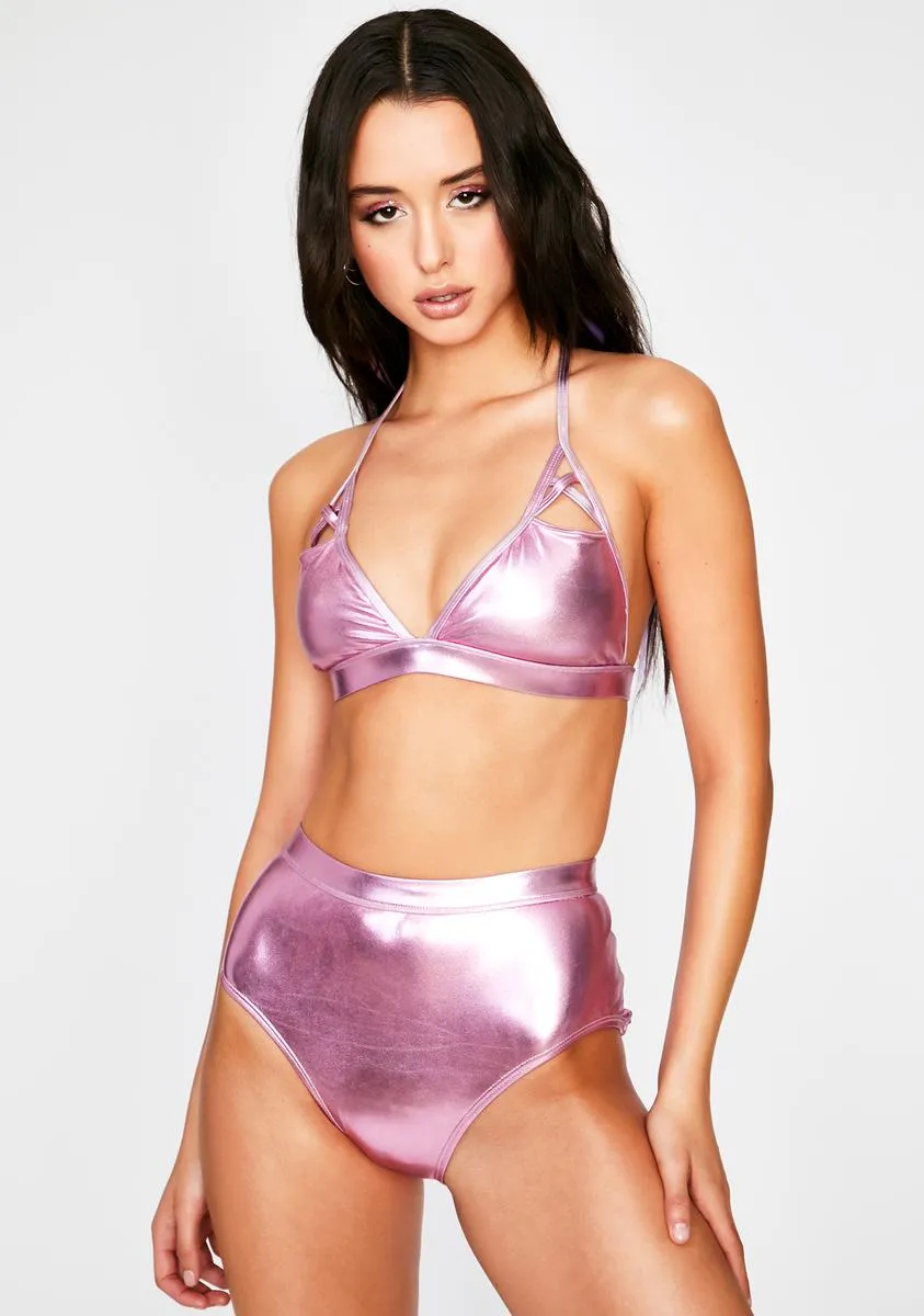 Candy Magic Metallic Bikini Set sold by Dolls Kill