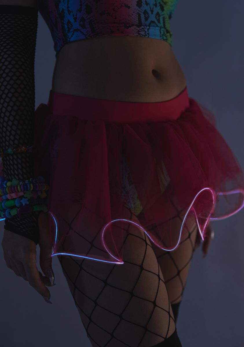 Fuchsia Blissed Out Light Up Skirt sold by Dolls Kill product image thumbnail 2