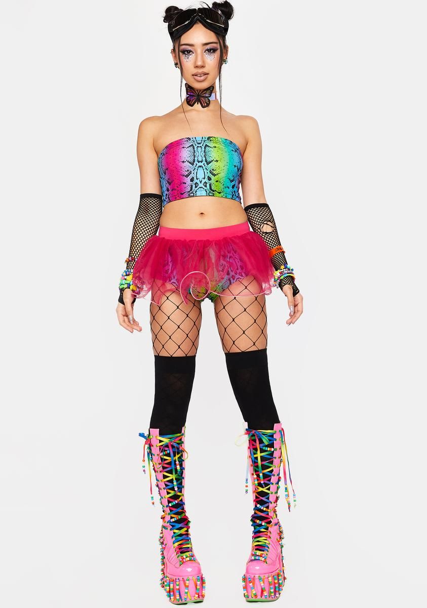 Fuchsia Blissed Out Light Up Skirt sold by Dolls Kill product image thumbnail 3