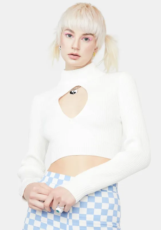 Seconds Away Cut Out Sweater sold by Dolls Kill
