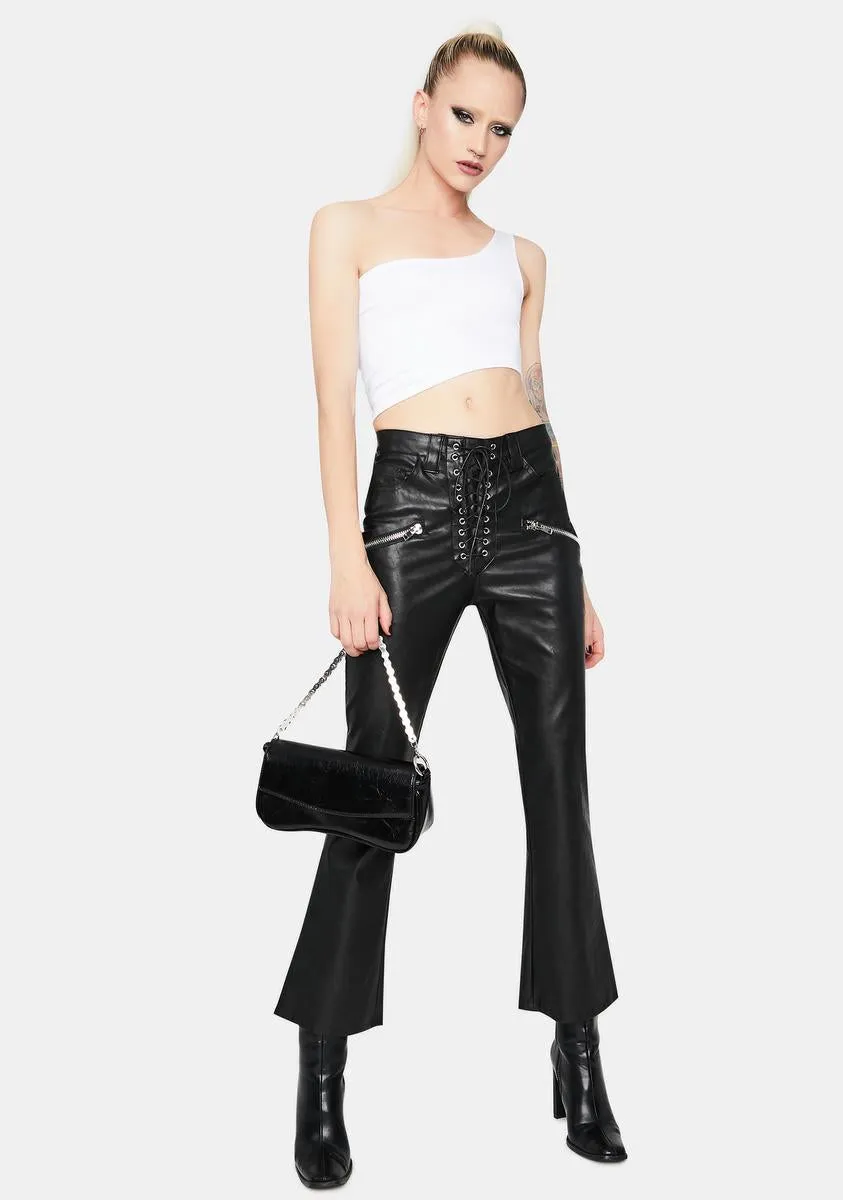 Pure Sneaky Pal One Shoulder Lace Up Tank sold by Dolls Kill product image thumbnail 3