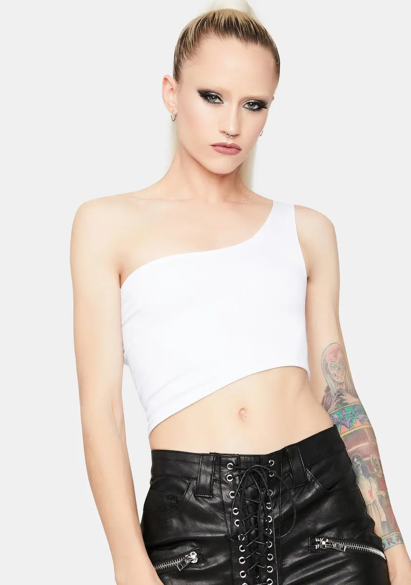 Pure Sneaky Pal One Shoulder Lace Up Tank sold by Dolls Kill