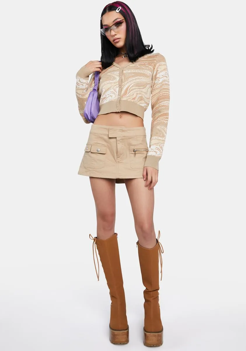 Cream Marble Knit Cardigan sold by Dolls Kill product image thumbnail 3