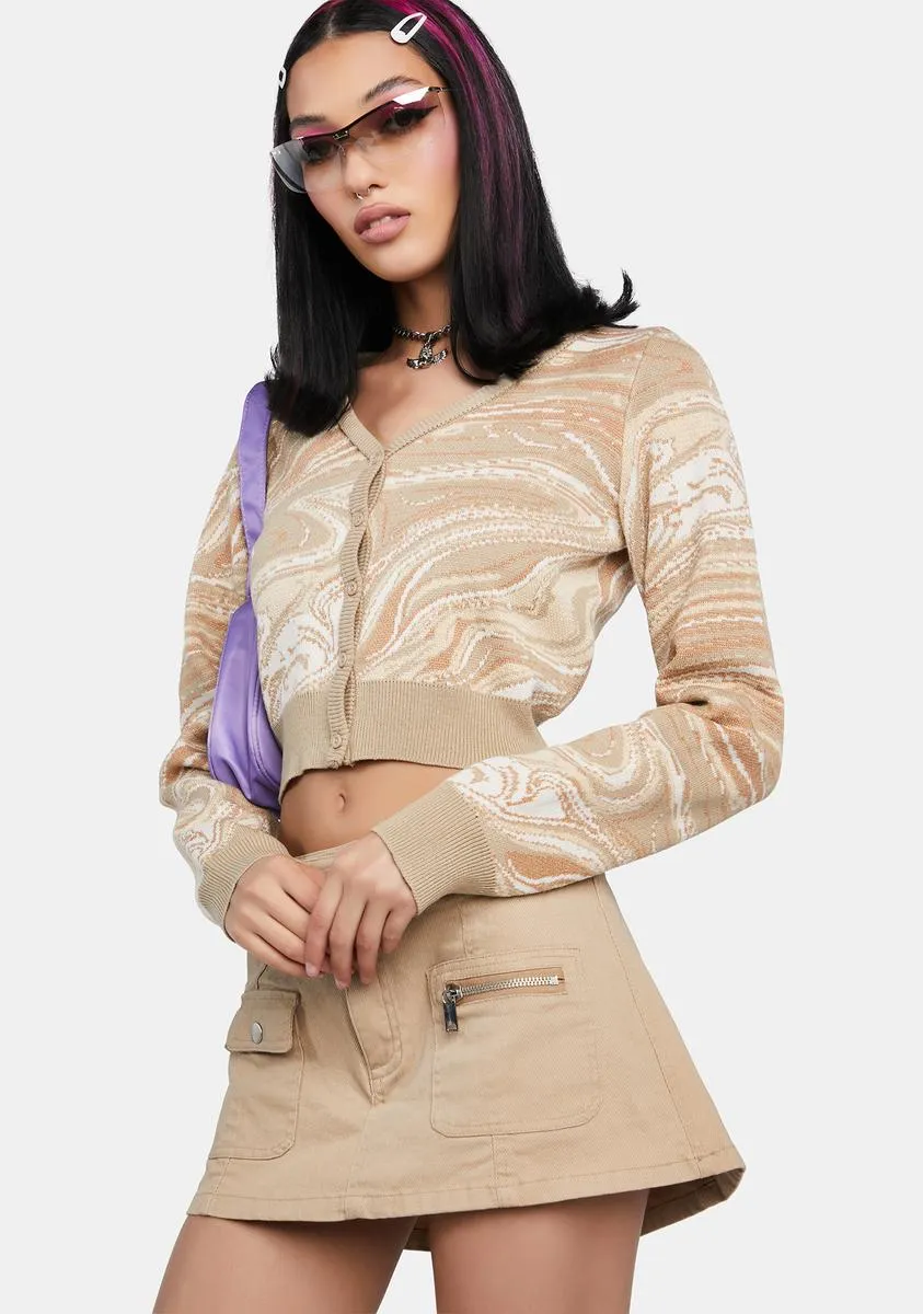 Cream Marble Knit Cardigan sold by Dolls Kill product image thumbnail 2