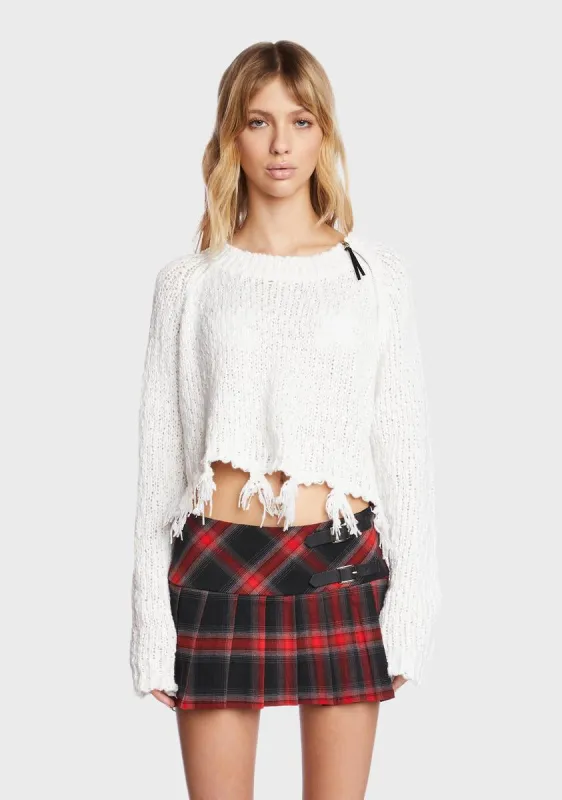 Indie Beat Distressed Sweater sold by Dolls Kill