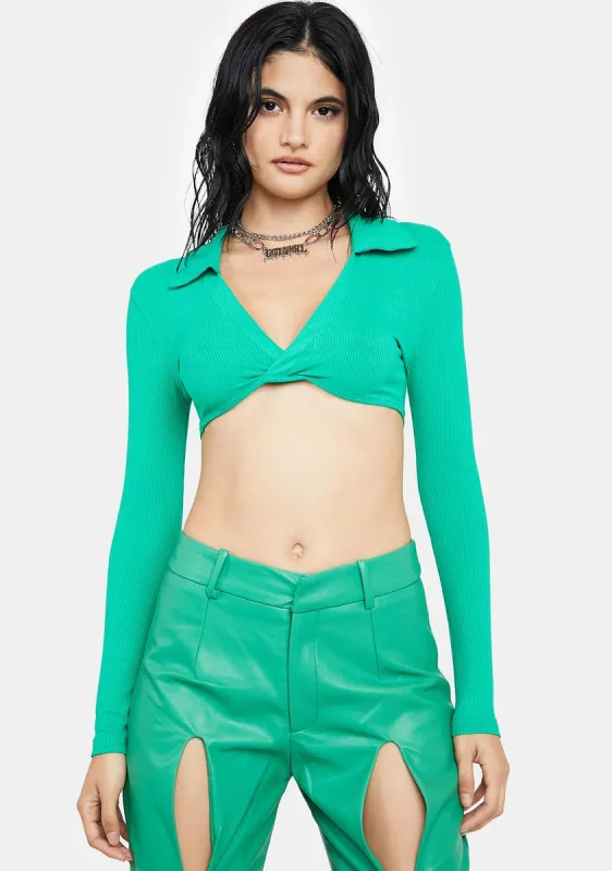 Green Cicely Crop Top sold by Dolls Kill