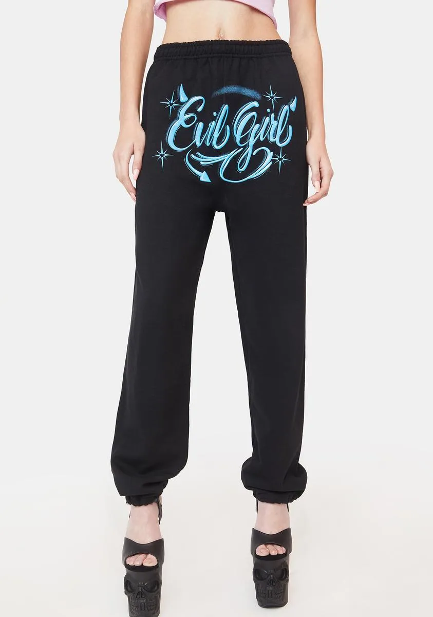 Evil Girl Graphic Sweatpants sold by Dolls Kill