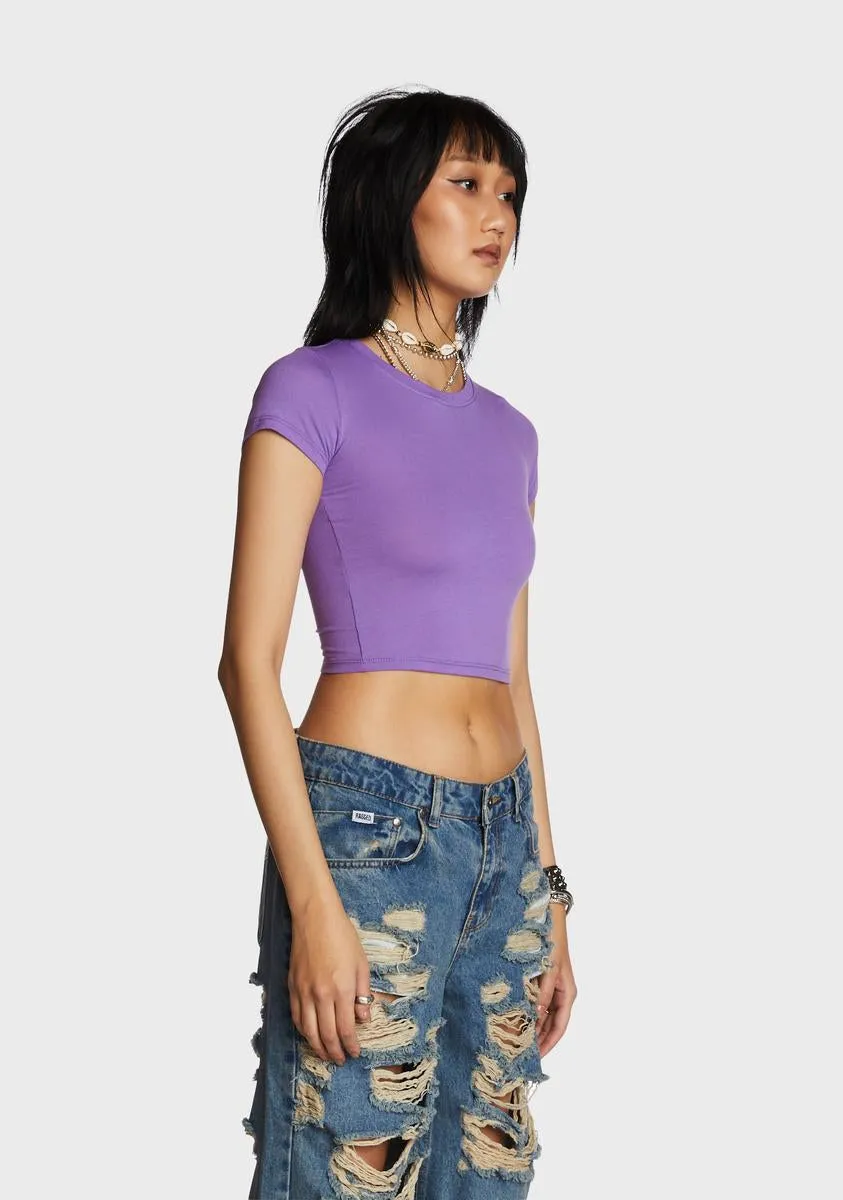 Lavender Stepping Off Crop Top sold by Dolls Kill product image thumbnail 3