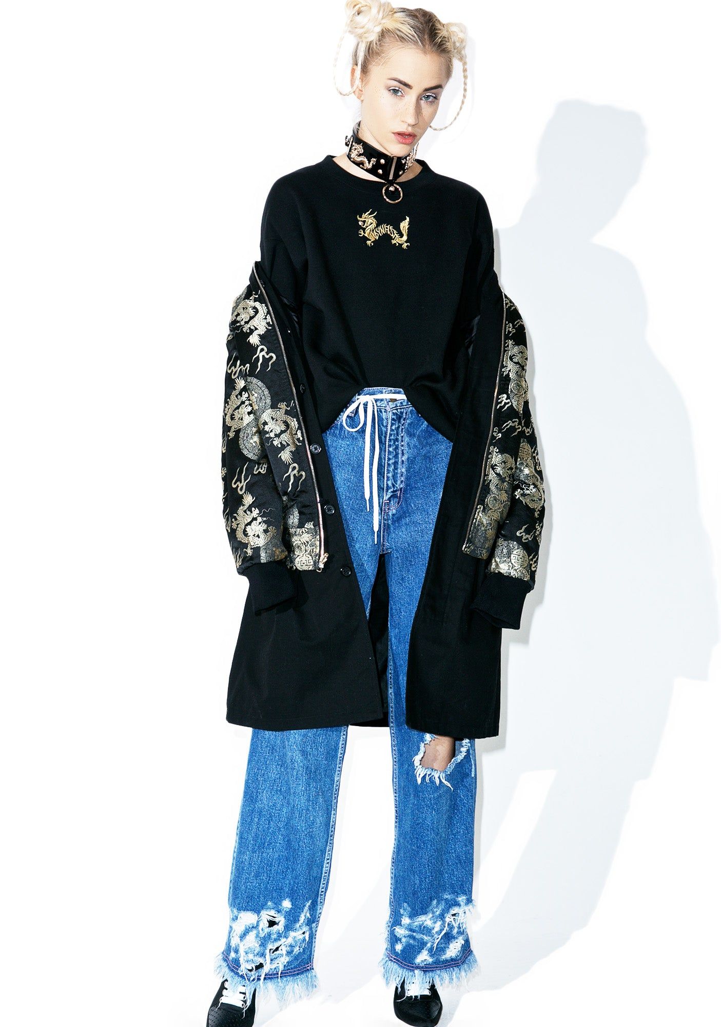 Golden Dragon Pearl Sweatshirt sold by Dolls Kill product image thumbnail 4