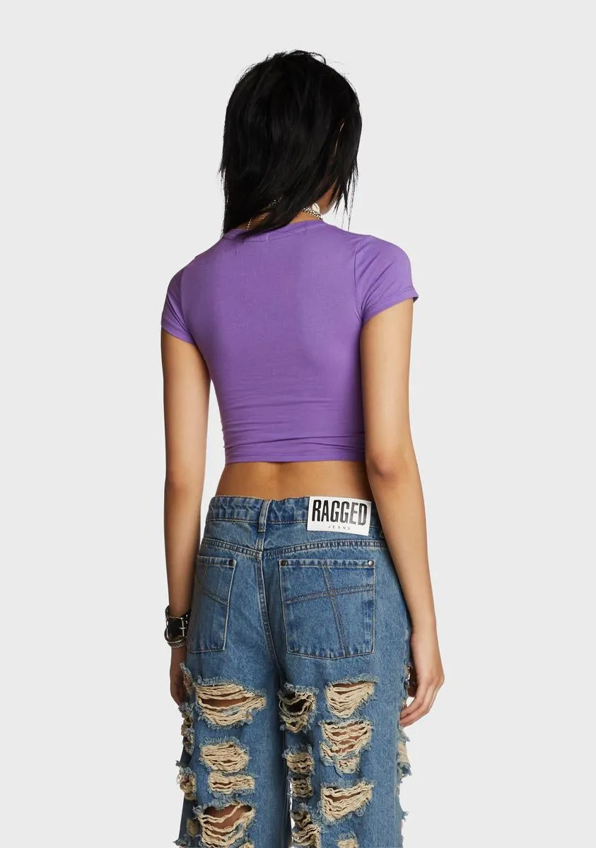 Lavender Stepping Off Crop Top sold by Dolls Kill product image thumbnail 4