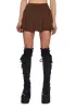Wicked Scholar Pleated Mini Skirt - Brown sold by Dolls Kill