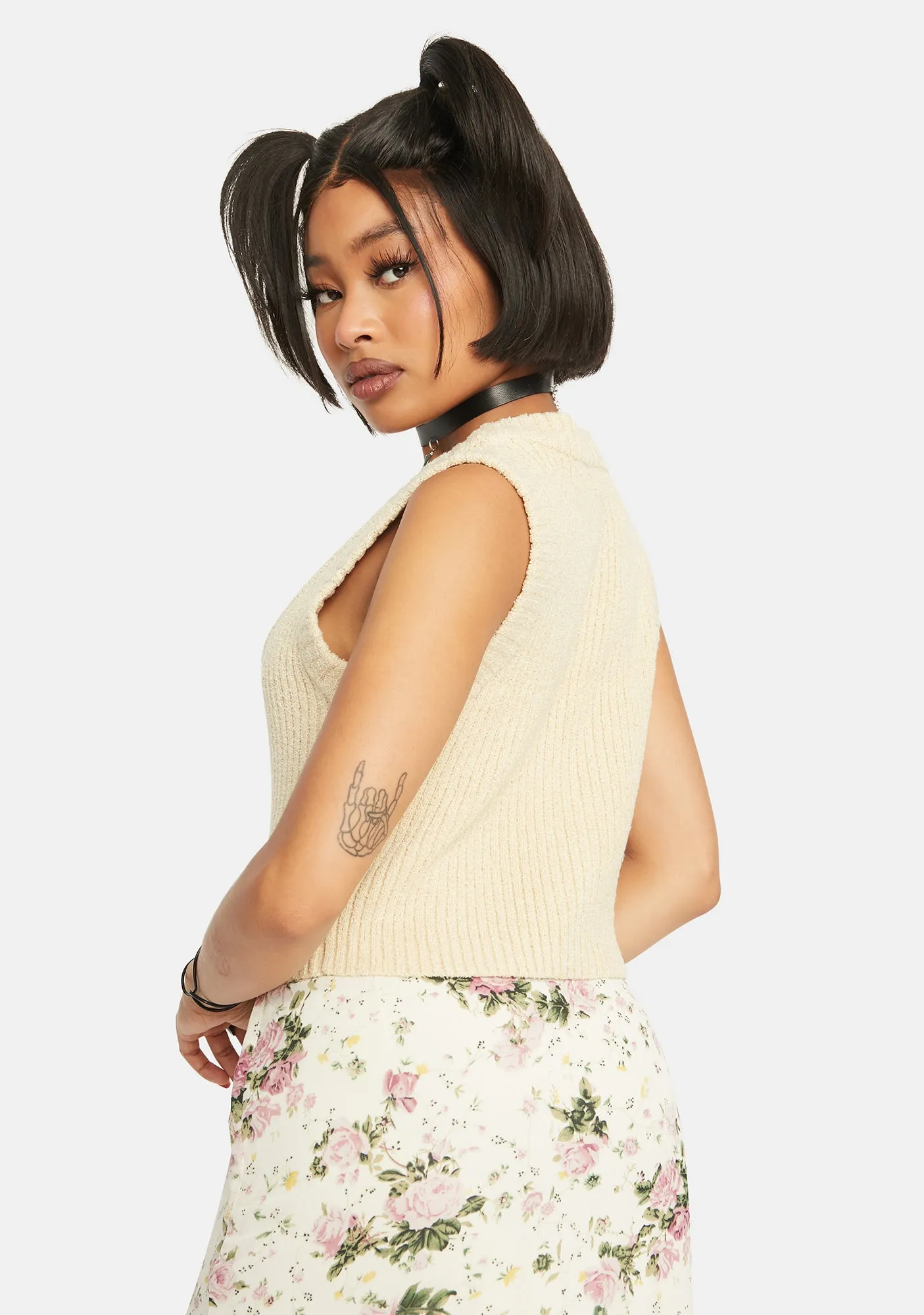 Taupe Sweater Tank sold by Dolls Kill product image thumbnail 4