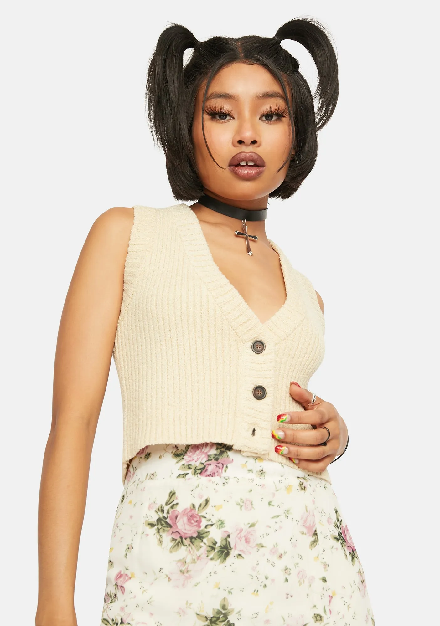 Taupe Sweater Tank sold by Dolls Kill