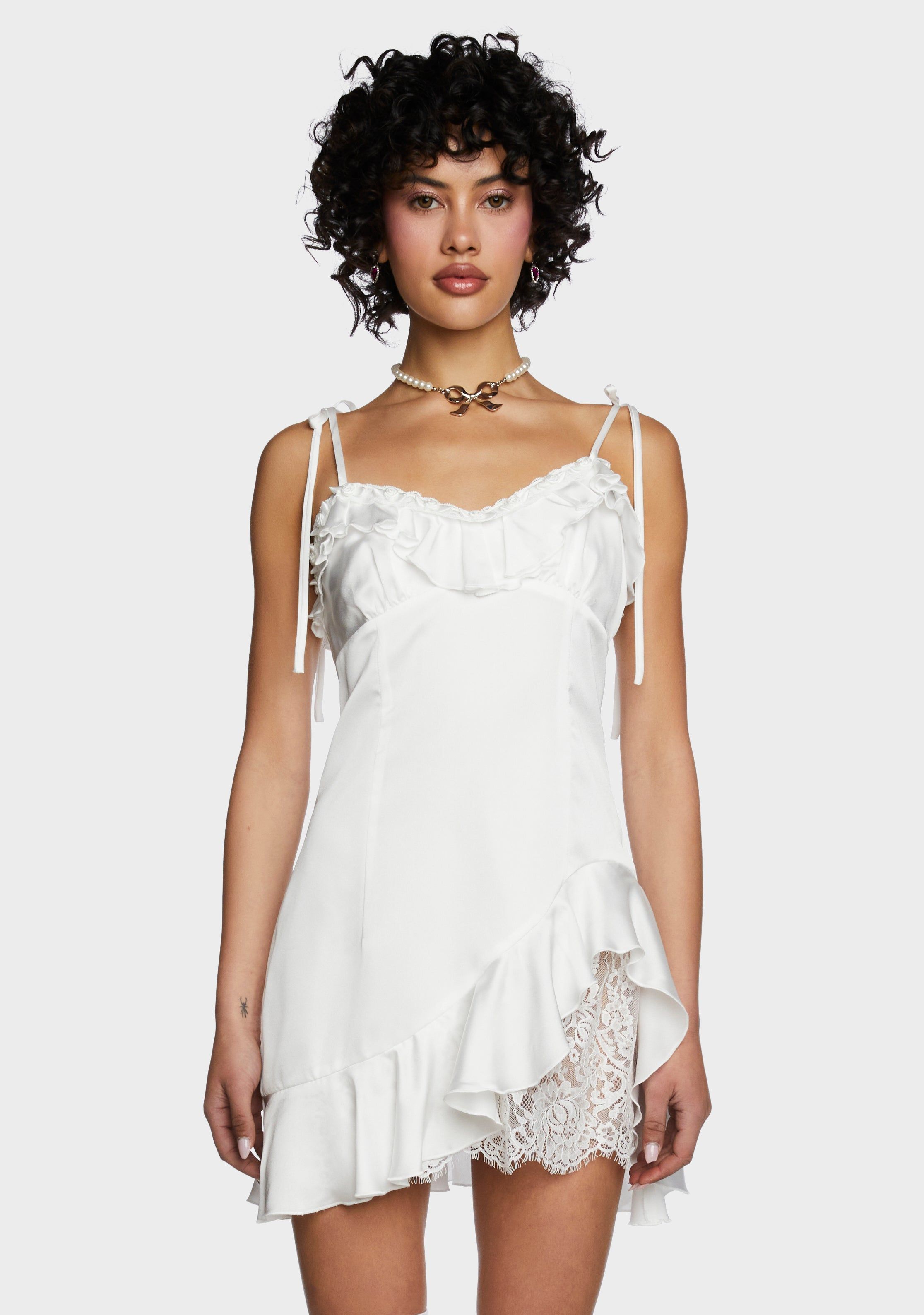 Candy Cravers Mini Dress - White sold by Dolls Kill