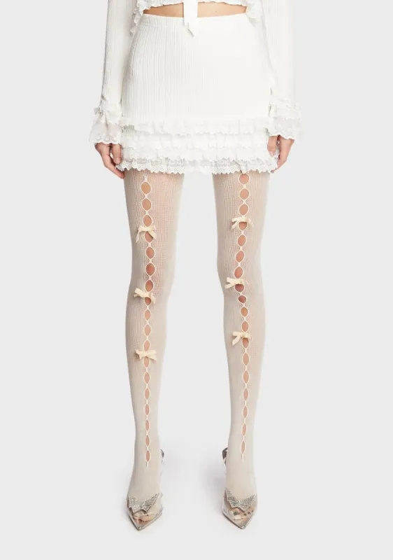 Mistletoe Moves Mini Skirt - Off White sold by Dolls Kill