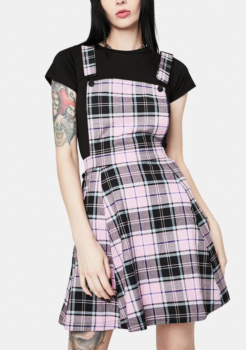 Lindsay Plaid Pinafore Dress sold by Dolls Kill