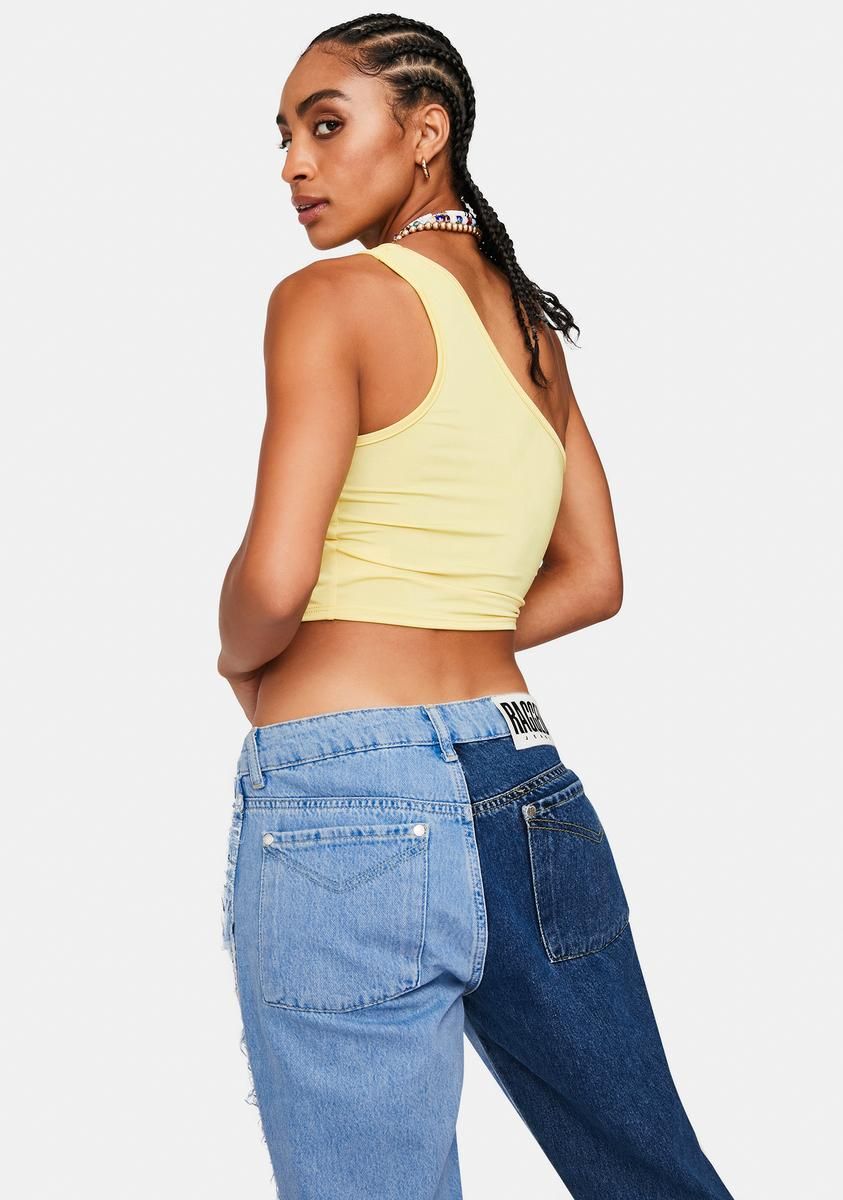 Lemonade Fast And Furious Asymmetrical Crop Top sold by Dolls Kill product image thumbnail 4